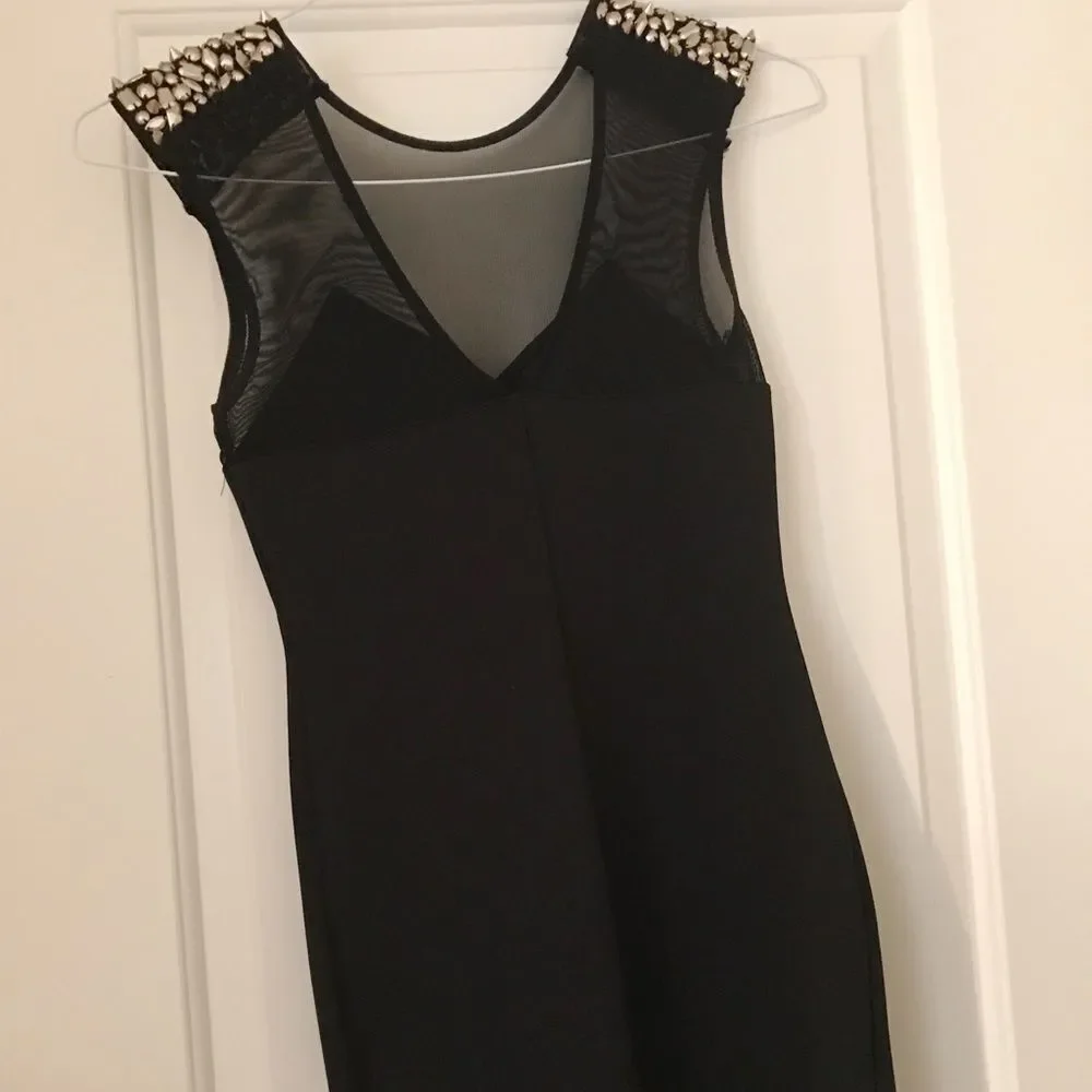 Urban Outfitters Embellished Bodycon Black Dress - Picture 6 of 7